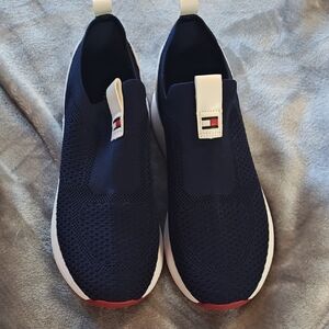 Tommy Hilfiger Men's Navy and White Slip-On Sneakers